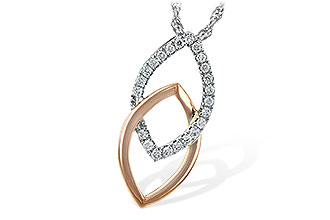 A244-52801: NECKLACE .20 TW (ROSE & WG)