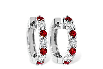 C056-30019: EARRINGS .64 RUBY 1.05 TGW