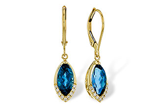 C329-98265: EARR 2.42 TW LONDON BLUE TOPAZ 2.50 TGW (9x5MM MQ)