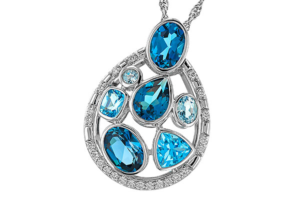D329-96401: NECKLACE 3.23 TW BLUE TOPAZ 3.38 TGW