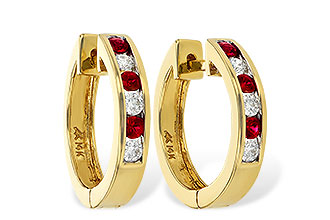 E056-30001: EARRINGS .29 RUBY .50 TGW
