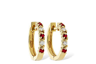 E056-30019: EARRINGS .17 RUBY .26 TGW