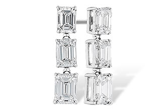 G329-00983: EARRINGS 1.12 TW EMERALD CUTS