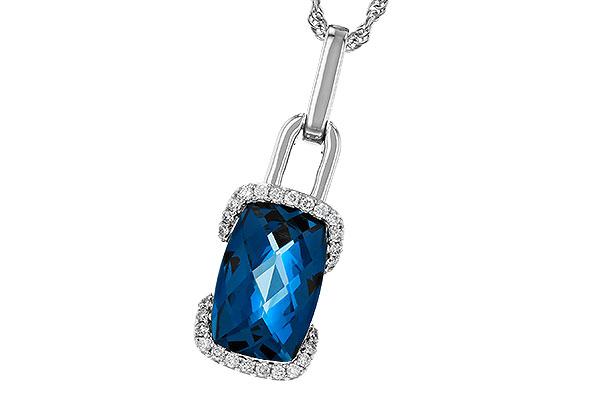 G329-99119: NECK 3.75 LONDON BLUE TOPAZ 3.90 TGW (12x8MM LBT)