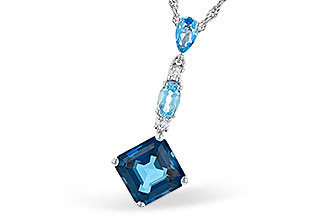 K328-11855: NECK 2.95 TW BLUE TOPAZ 3.00 TGW